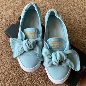 Blue Converse Bow Flats